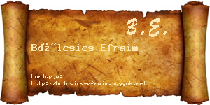 Bölcsics Efraim névjegykártya